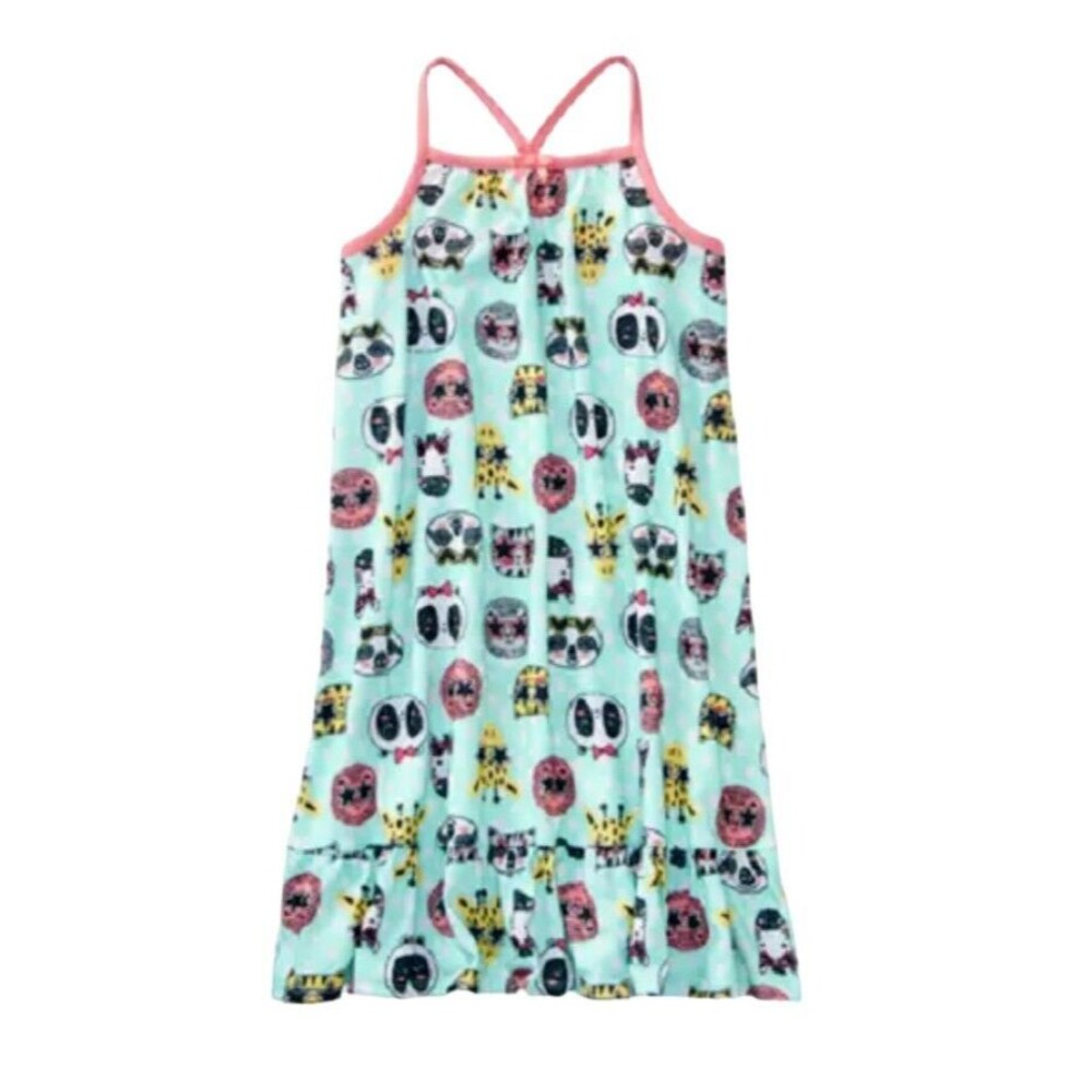 Gymboree Nightgown  Girls Size S (5-6)  Rockstar Critter Blue Print Pajama